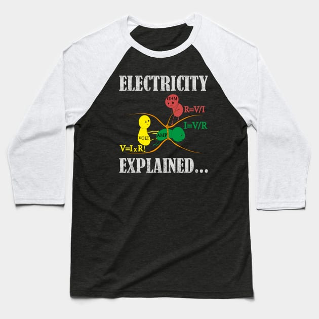 electricity explained Baseball T-Shirt by AbstractA